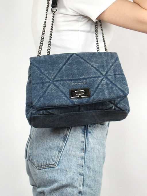 Сумка женская текстиль DJ-7050-1-BLUE JEAN 1отд+карм/перег, синий SALE 261498 - Bobo фото 5
