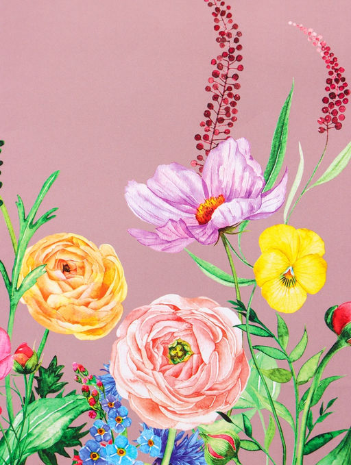 Цена за 2 шт. Пакет подарочный ламинированный вертикальный Цветочный узор, 18?22.3?10 см