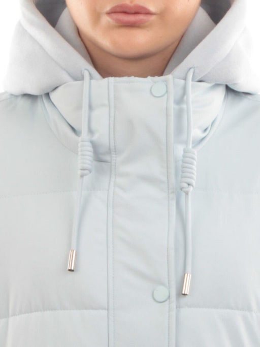 H24-088 LT. BLUE Куртка демисезонная женская (120 гр. холлофайбер) - Фабричный китай фото 4