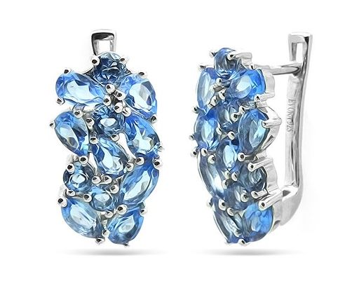 Серьги из серебра танзанит выращ., Жаден