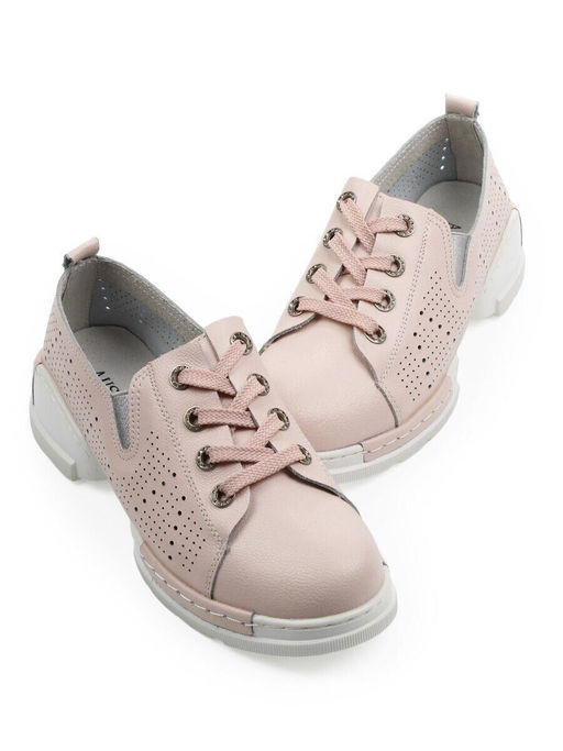 03-YB13-3 PINK Полуботинки летние женские (натуральная кожа)