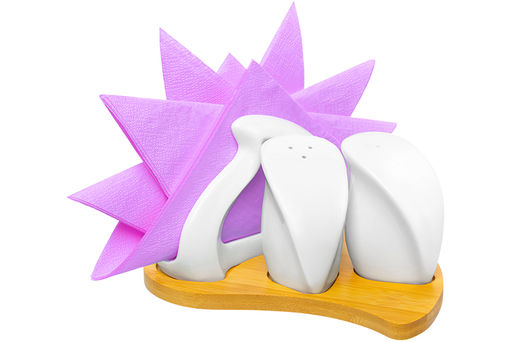 Набор для специй Elan Gallery Кристалл фарфор 3 предмета на подставке 19×14,5×10 см  фото 4