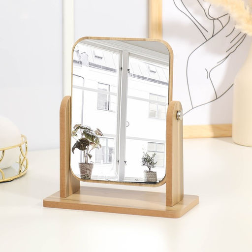 Зеркало настольное, зеркальная поверхность 12,5 х 17,5 см, цвет бежевый