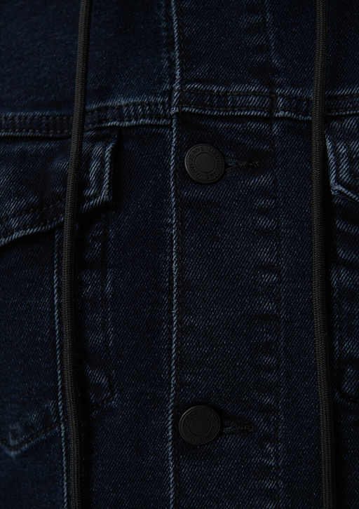 Brandon 90lar Koyu Murekkep Mavi Jean Ceket  фото 5