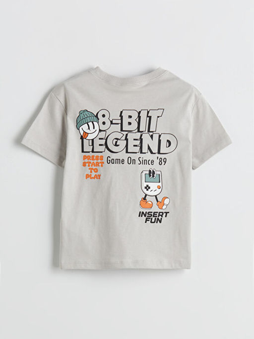 Bisiklet Yaka Bask?l? Erkek ?ocuk Ti??rt