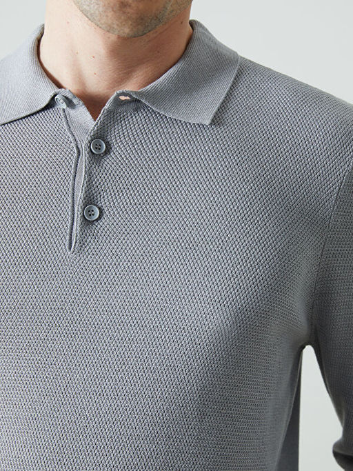 Polo Yaka Uzun Kollu Erkek Triko Kazak