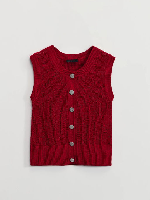 Вязаный жилет из хлопка / Zarina фото 8