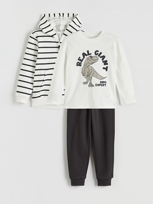 Dinozor Bask?l? Erkek ?ocuk Tak?m