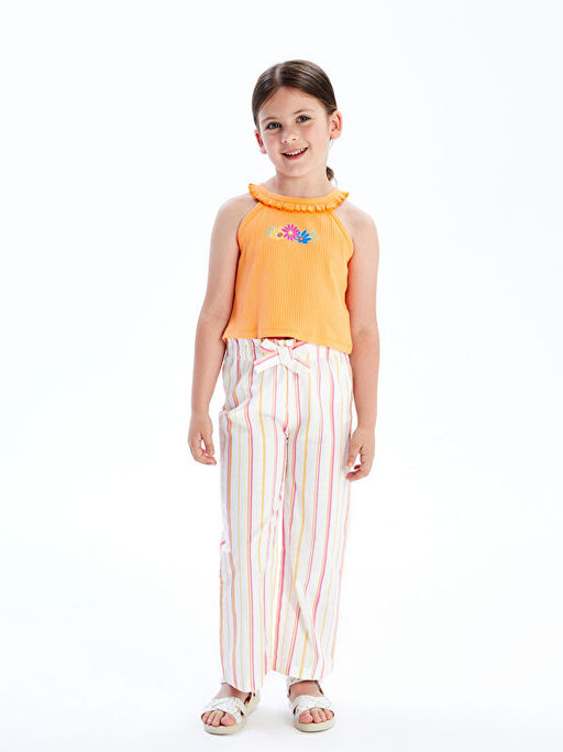 Halter Yaka Bask?l? K?z ?ocuk Atlet