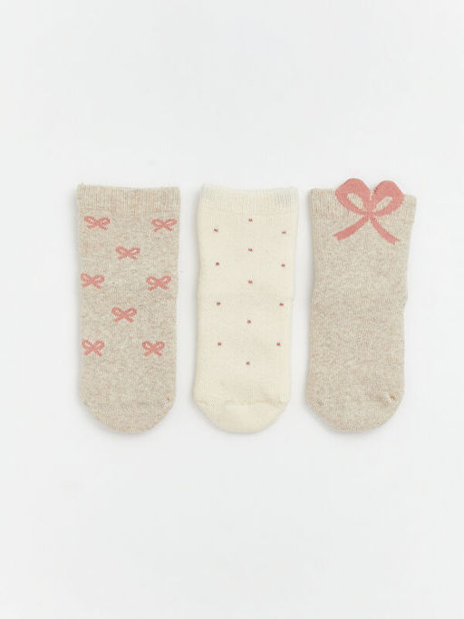 Desenli K?z Bebek Soket ?orap 3l?