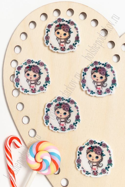 Кабошон-вырубка "Девочка" 3*3 см (10 шт) SF-5786, №3