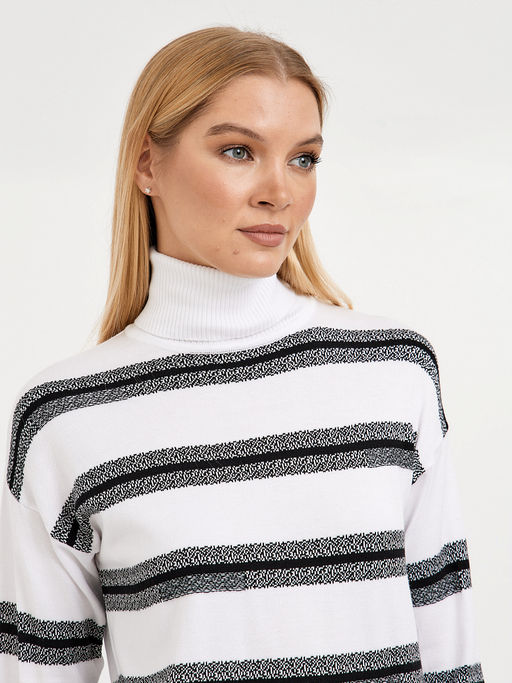 водолазка женская в молочном цвете в полоску - Glenfield фото 5