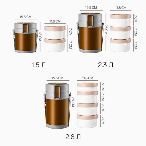 Термос для еды, 1.5 л, сохраняет тепло до 12 ч, нержавеющая сталь, пластик, оранжевый - Simaland фото 7