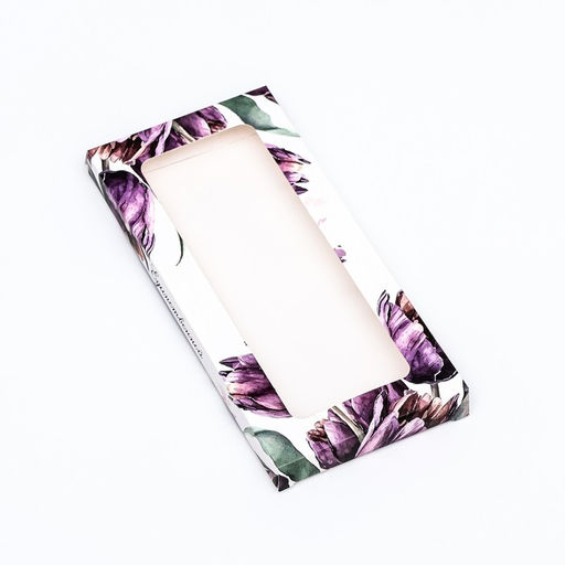 Цена за 5 шт. Подарочная коробка под плитку шоколада, с окном Акварель тюльпаны, 17?8?1.4 см