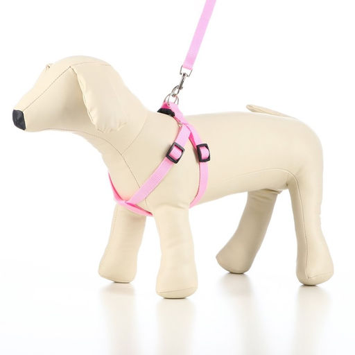 Комплект Базис, поводок 120 х 1,5 см, ОГ 32-46 см, розовый - Пижон фото 6