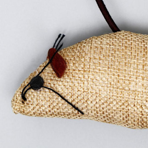 Дразнилка Эко, мышь из хлопка на деревянной палочке, 40 см - Пижон фото 3