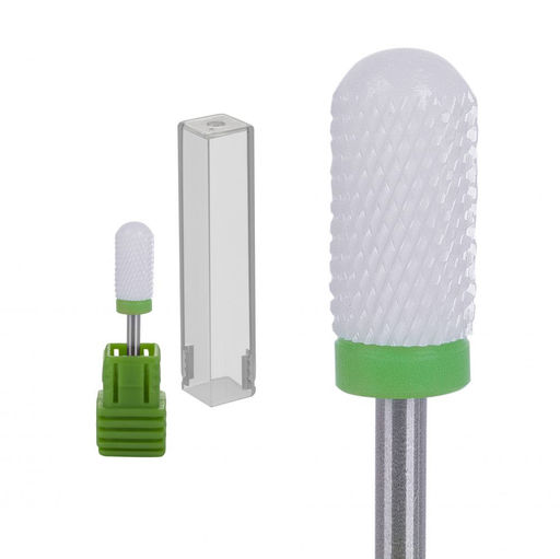 Nail Art Фреза керамическая цилиндр, зеленый  фото 2