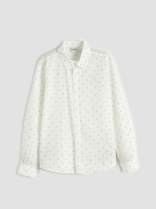 Uzun Kollu Desenli Erkek ?ocuk G?mlek