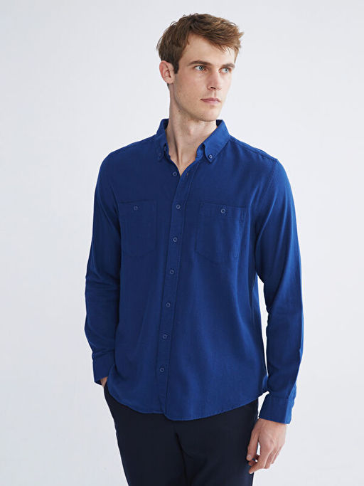 Regular Fit Uzun Kollu Gabardin Erkek G?mlek