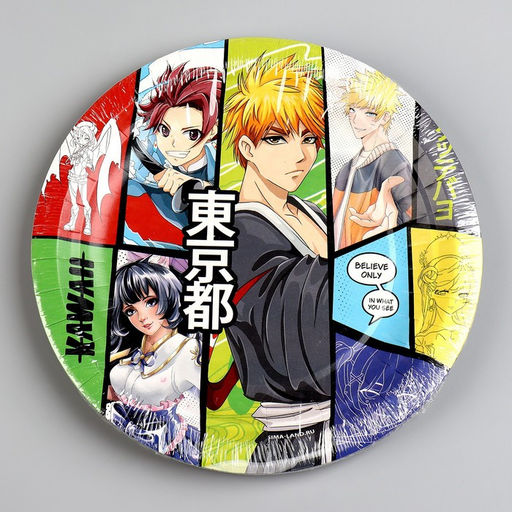 Цена за 20 шт. Тарелка одноразовая бумажная "Аниме", 18 см