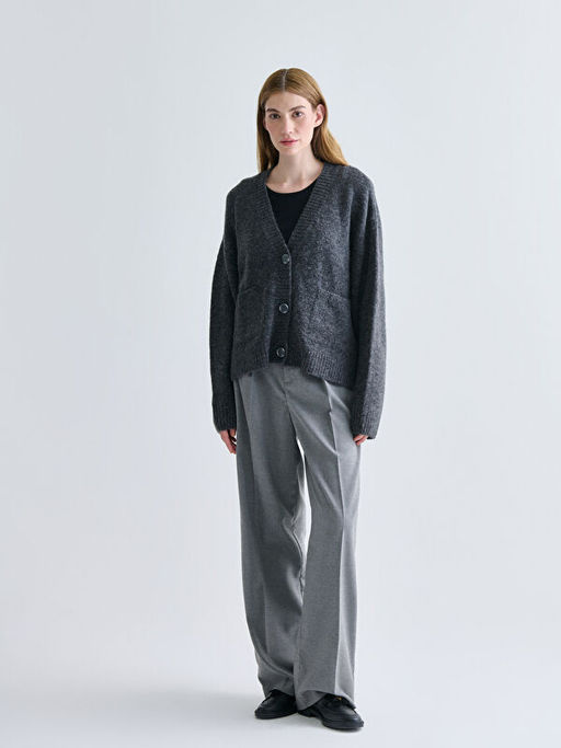 V Yaka Oversize Kad?n Triko H?rka