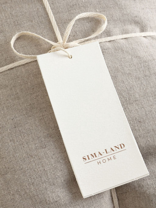 Простыня на резинке 2-спальная SL Home Linen collection, 180200+30 см, бежевая, полулён - Sima-land home фото 6