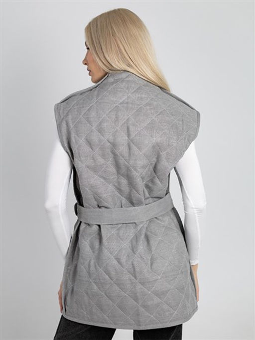 Жилет  лен 100%, хлопок 100%, льняной утеплитель 100%