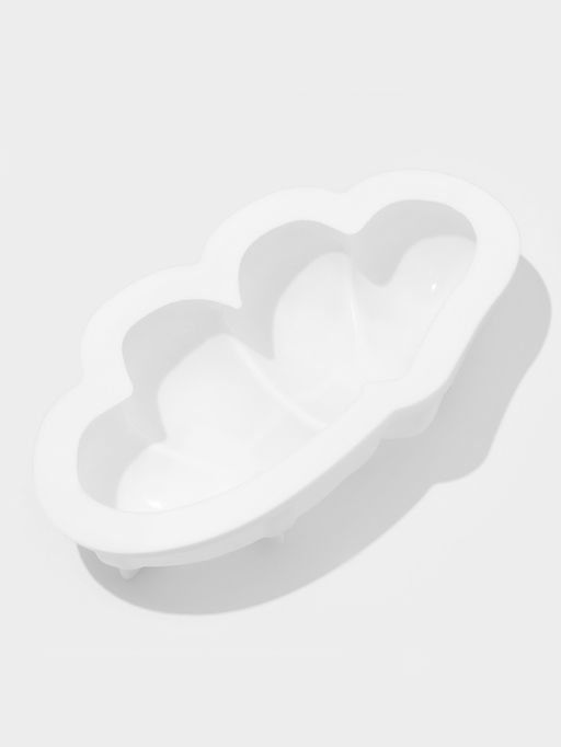 Форма для муссовых десертов и выпечки Доляна Влюблённые сердца, силикон, 27?17 см, белая