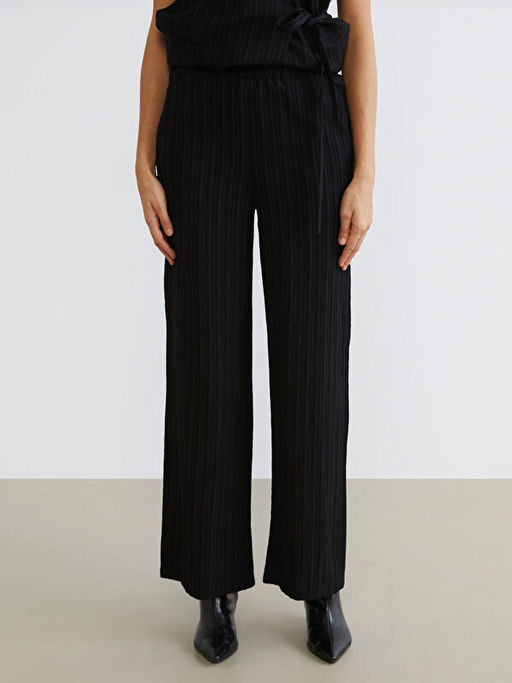 Beli Lastikli Keten Kar???ml? Kad?n Pantolon