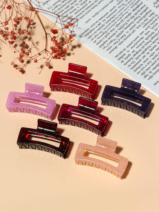 Цена за 12 шт. Крабик для волос «Глория», прямой, 6.5 см, МИКС