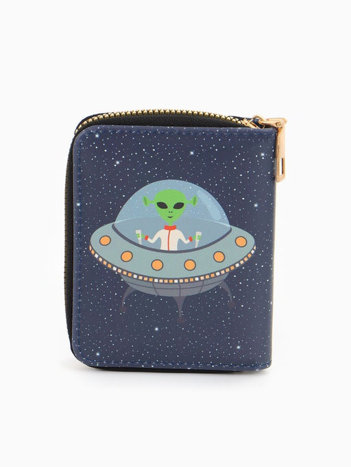 Кошелек дет 07-01-01 Июнь2540 космос, 8,52,510,5 см, 2 отд+отд/молн, д/карт, синий