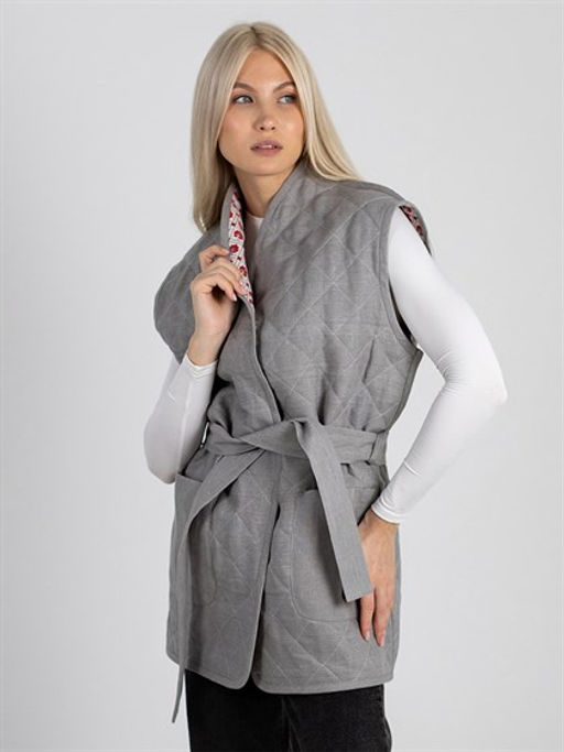 Жилет  лен 100%, хлопок 100%, льняной утеплитель 100%