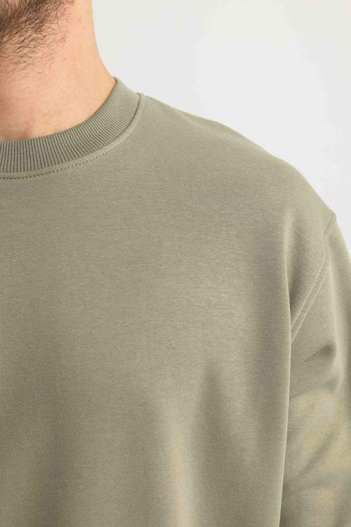 Базовый свитшот Oversize с круглым вырезом - Defacto фото 4