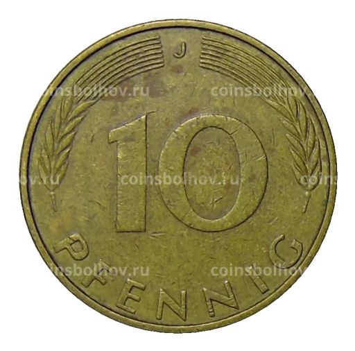 Монета 10 пфеннигов 1973 года J Германия