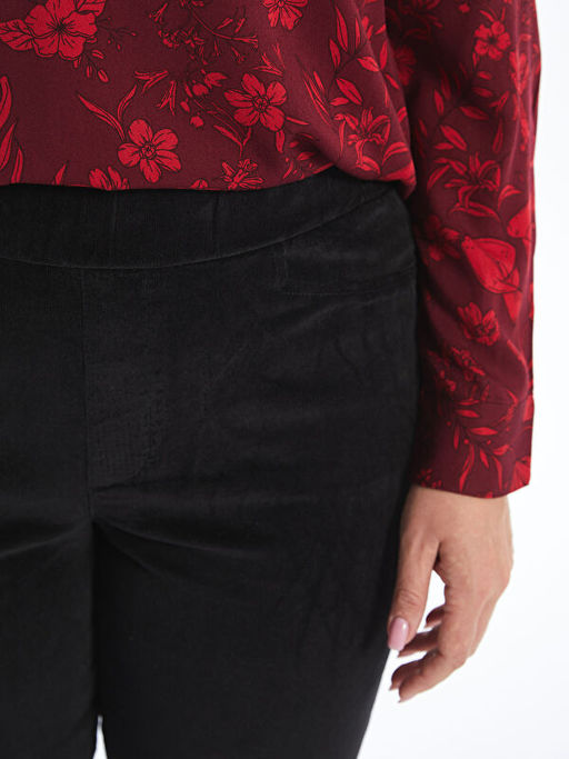 Beli Lastikli Kadife Kad?n Pantolon