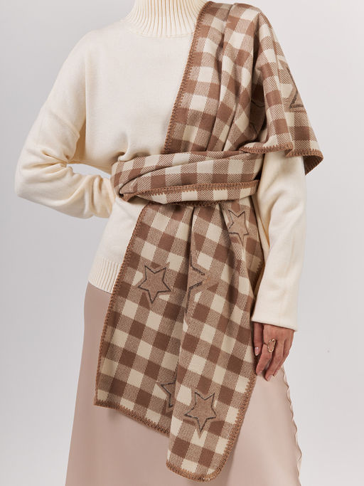 в СОСТАВЕ ШЕРСТЬ и КАШЕМИР Большой, мягкий, теплый однотонный двусторонний палантин. - Tantino фото 5