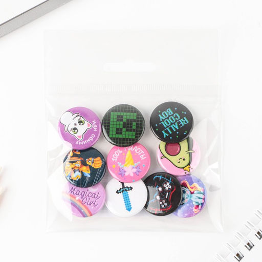 Цена за 10 шт. Значок металлический, закатной Детский, 25 мм, МИКС