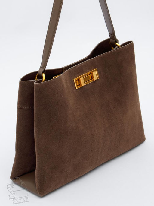 Сумка женская кожаная 1087MF khaki Polina&Eiterou