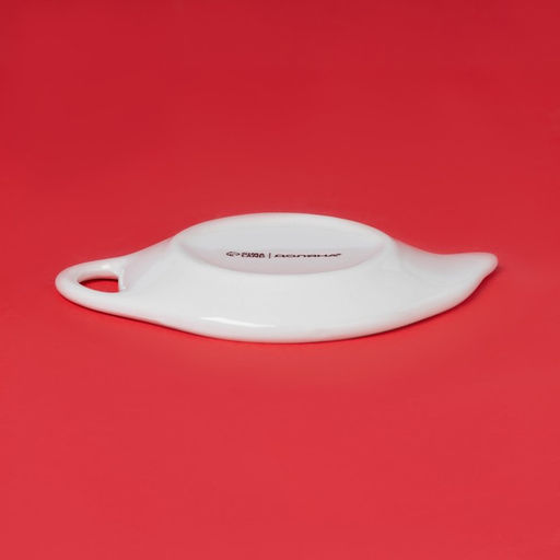 Подставка под чайный пакетик новогодняя Доляна Московский мишка, керамика, 12?9,5 см, белая фото 4