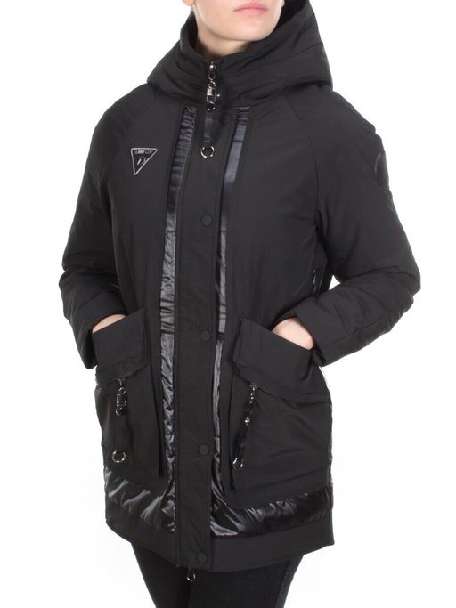 E03 BLACK Куртка демисезонная женская HOLDLUCK (100 гр. синтепон) - Фабричный китай фото 3