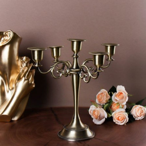 Подсвечник на 5 свечей бронза 25 см / 6305S /уп 30/ - ГалеонТрейд фото 2