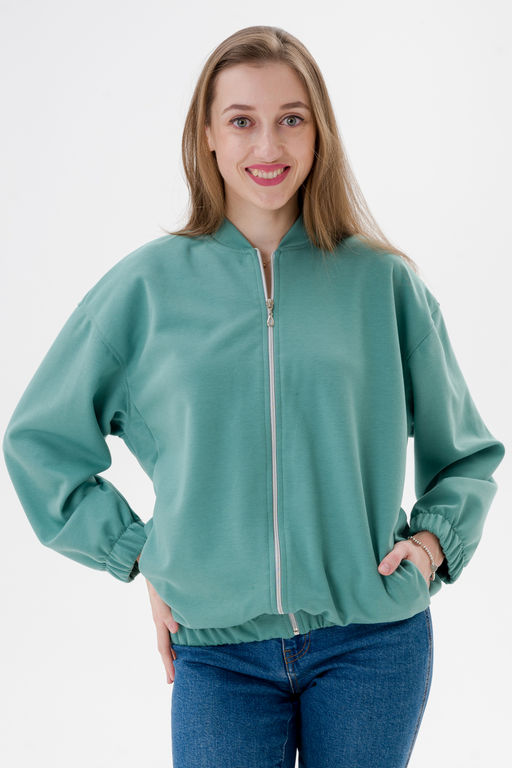 Бомбер из коттон фита мята - Амадэль фото 11