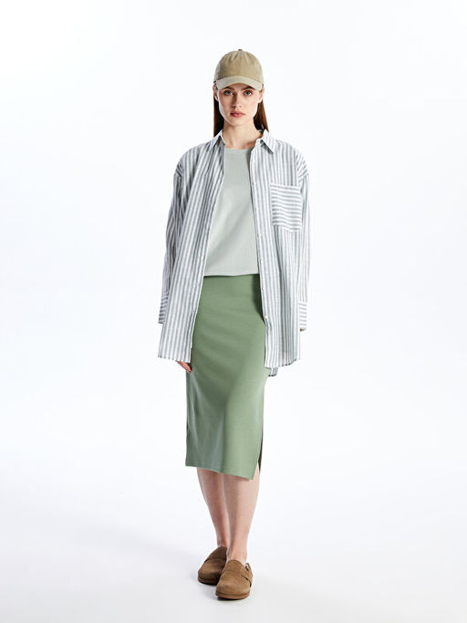 Dar Fit D?z Krep Kad?n Kalem Etek