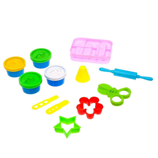 Цена за 4 шт. Набор для игры с пластилином Лавка мороженого, 4 баночки пластилина, в пакете - Simaland фото 2