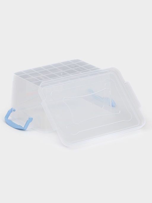 Контейнер пищевой, 1.5 л, 21×14×10 см, пластик, прямоугольный, прозрачный, ручки МИКС