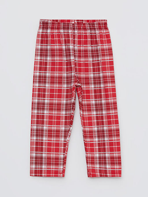 Polo Yaka Uzun Kollu Ekose Desenli K?z Bebek Pijama Tak?m? - Waikiki фото 3