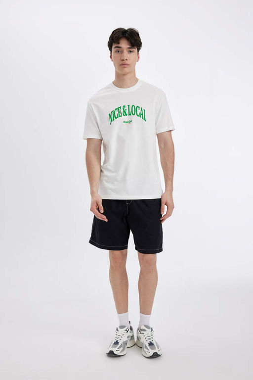 Футболка стандартного кроя с круглым вырезом и короткими рукавами с принтом - Defacto фото 2