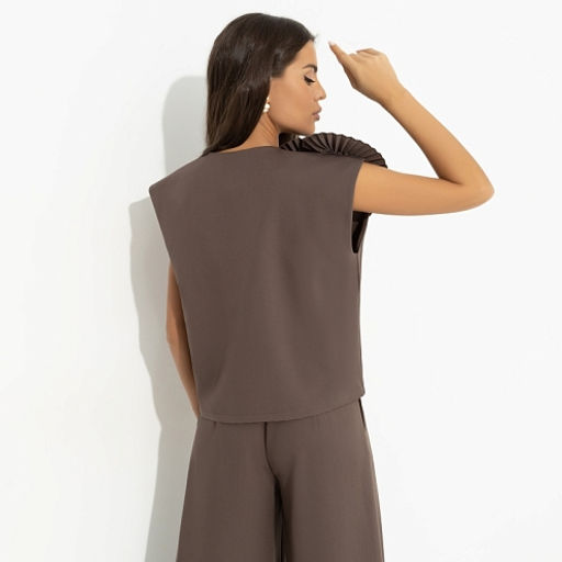 Жилет свободного кроя Жду продолжения (brown) - Charutti фото 5