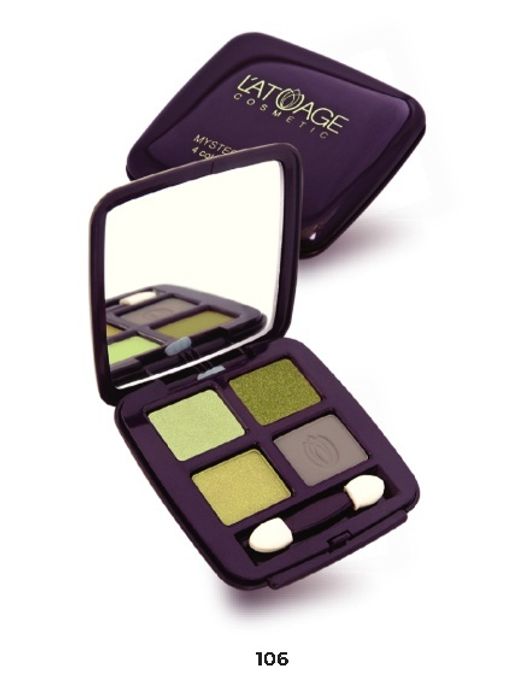 Latuage Тени для век Mysterious Eyes 4-х цветные №106 зелено-серые