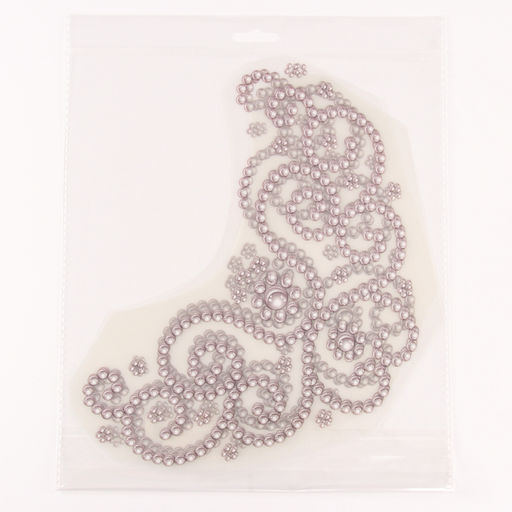 Термонаклейка на кокошник, бусины жемчуг, 31×22.5 см, набор 5 шт.